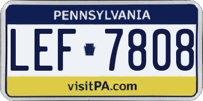 PA license plate LEF7808