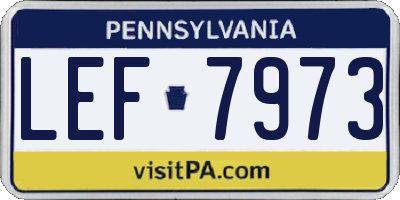 PA license plate LEF7973