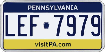 PA license plate LEF7979