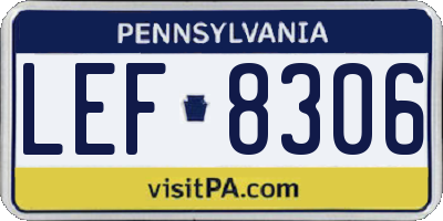 PA license plate LEF8306