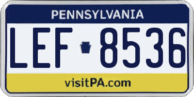PA license plate LEF8536