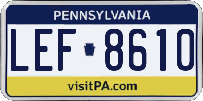 PA license plate LEF8610