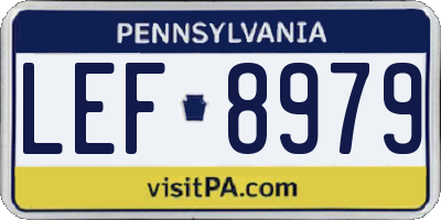 PA license plate LEF8979