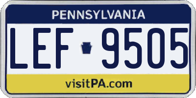 PA license plate LEF9505