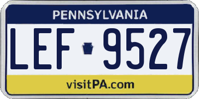 PA license plate LEF9527