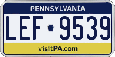 PA license plate LEF9539