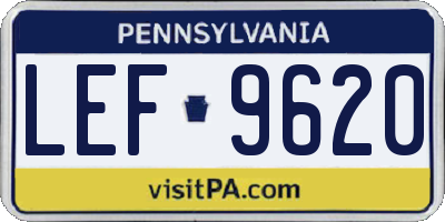 PA license plate LEF9620