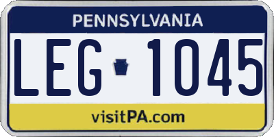 PA license plate LEG1045