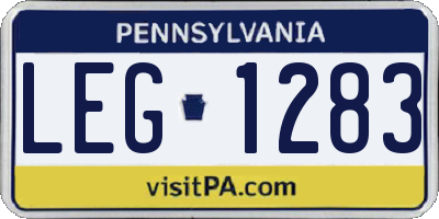 PA license plate LEG1283