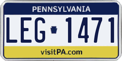 PA license plate LEG1471