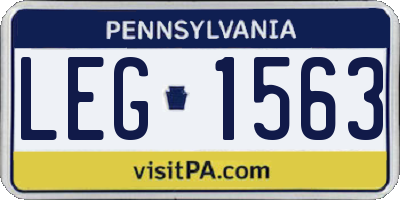 PA license plate LEG1563