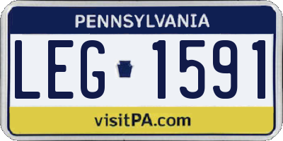 PA license plate LEG1591