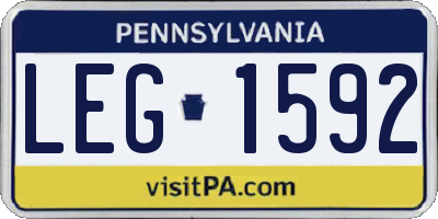 PA license plate LEG1592