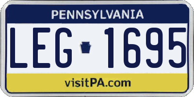 PA license plate LEG1695