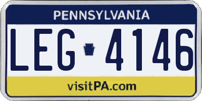 PA license plate LEG4146