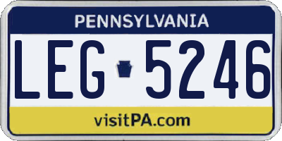PA license plate LEG5246