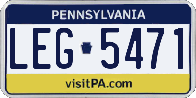 PA license plate LEG5471