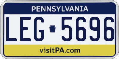 PA license plate LEG5696