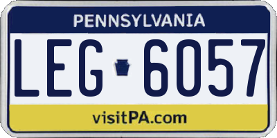 PA license plate LEG6057