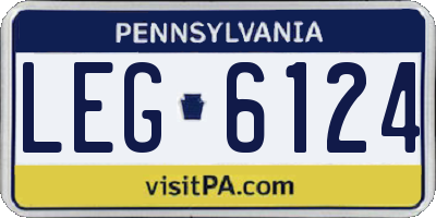 PA license plate LEG6124