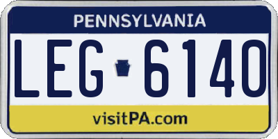 PA license plate LEG6140