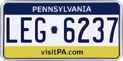 PA license plate LEG6237