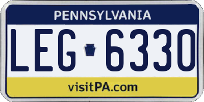PA license plate LEG6330