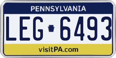 PA license plate LEG6493