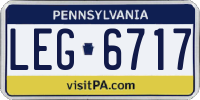 PA license plate LEG6717