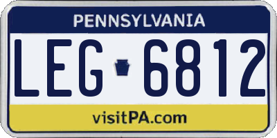 PA license plate LEG6812