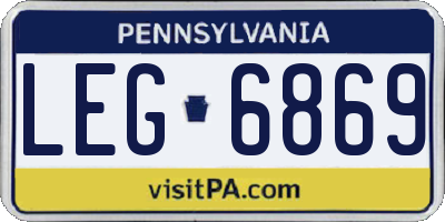 PA license plate LEG6869