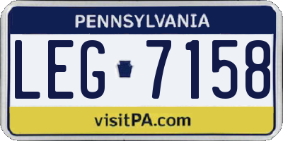 PA license plate LEG7158