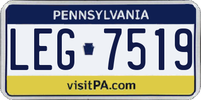 PA license plate LEG7519