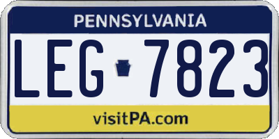 PA license plate LEG7823