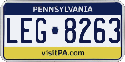 PA license plate LEG8263