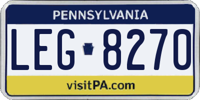 PA license plate LEG8270