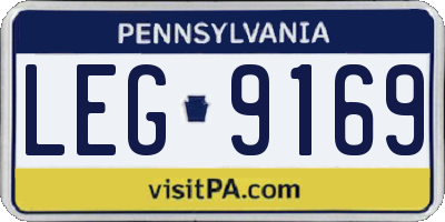 PA license plate LEG9169