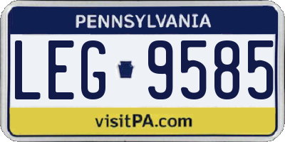 PA license plate LEG9585