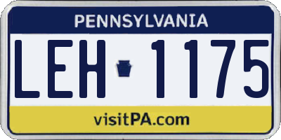 PA license plate LEH1175
