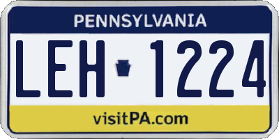 PA license plate LEH1224