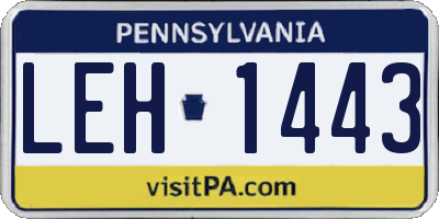 PA license plate LEH1443