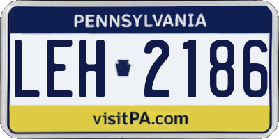 PA license plate LEH2186