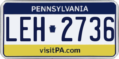 PA license plate LEH2736