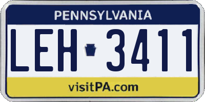 PA license plate LEH3411
