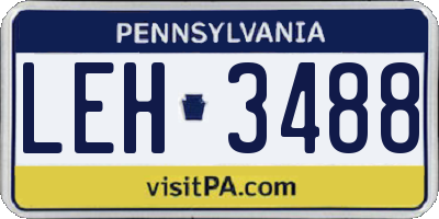PA license plate LEH3488
