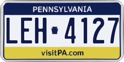 PA license plate LEH4127