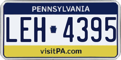 PA license plate LEH4395