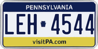 PA license plate LEH4544