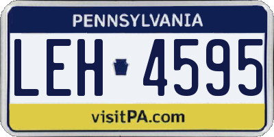 PA license plate LEH4595
