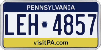 PA license plate LEH4857